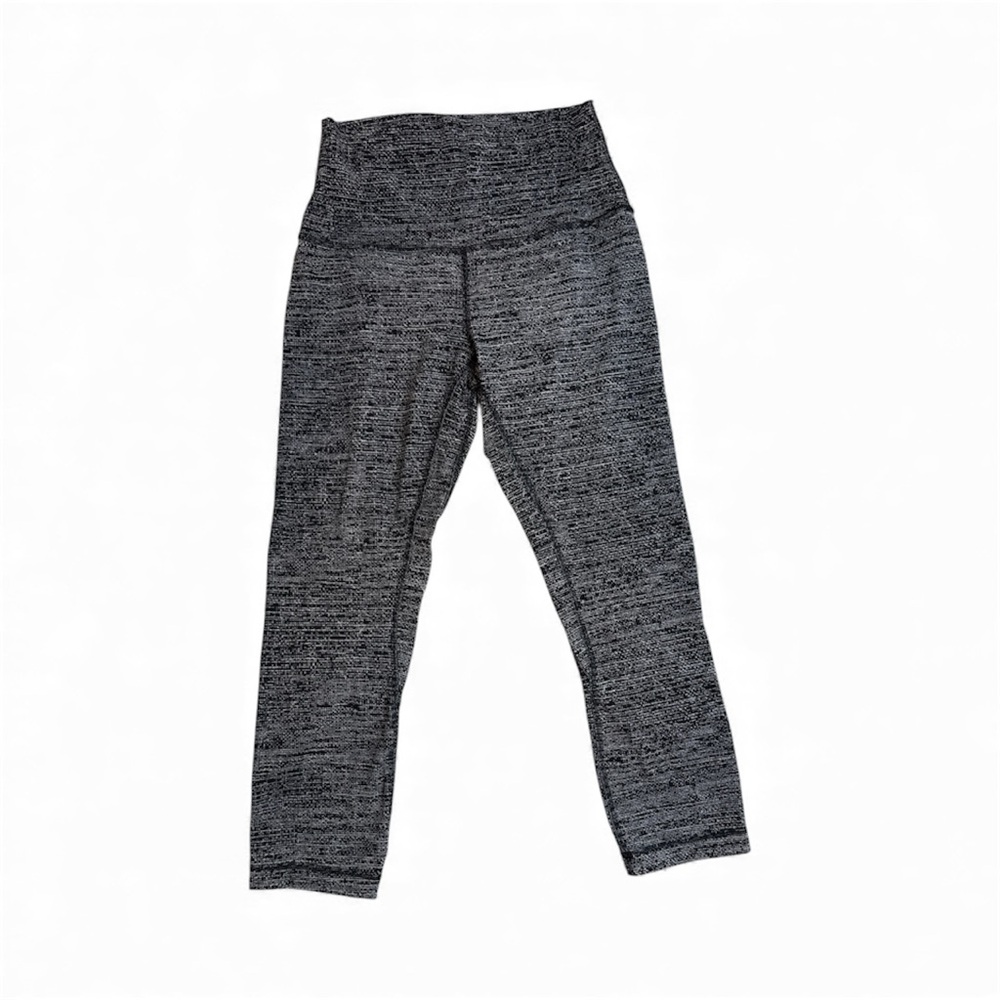 Lululemon Women's Leggings 4 Align High Rise Crop Heather Gray Pull-On Stretch